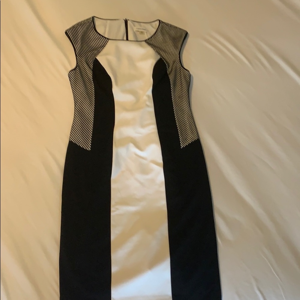 6P Black and White, Calvin Klein, mid-length Dress